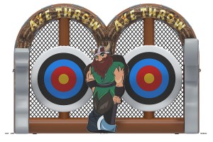 Jeu gonflable lancer de la hache double